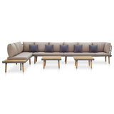 NNEVL 8-Seater Garden Lounge Set with Cushions Solid Acacia Wood