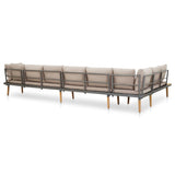 NNEVL 8-Seater Garden Lounge Set with Cushions Solid Acacia Wood