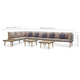 NNEVL 8-Seater Garden Lounge Set with Cushions Solid Acacia Wood