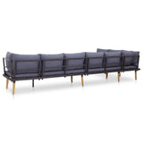 NNEVL 8-Seater Garden Lounge Set with Cushions Solid Acacia Wood