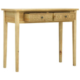 NNEVL Console Table with 2 Drawers Carving Brown 96x40x78 cm Wood