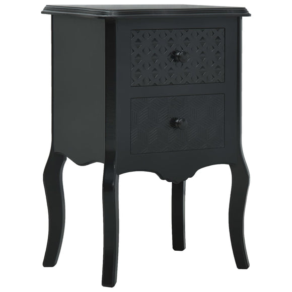 NNEVL Bedside Cabinet Black 43x32x65 cm MDF
