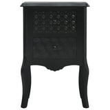 NNEVL Bedside Cabinet Black 43x32x65 cm MDF