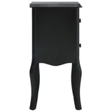 NNEVL Bedside Cabinet Black 43x32x65 cm MDF