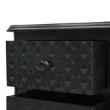 NNEVL Bedside Cabinet Black 43x32x65 cm MDF
