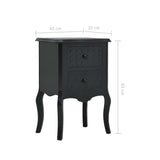 NNEVL Bedside Cabinet Black 43x32x65 cm MDF