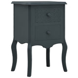NNEVL Bedside Cabinet Grey 43x32x65 cm MDF