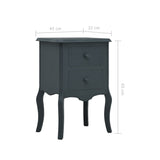 NNEVL Bedside Cabinet Grey 43x32x65 cm MDF