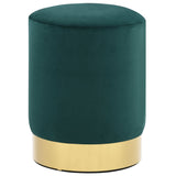 NNEVL Stool Dark Green and Gold Velvet