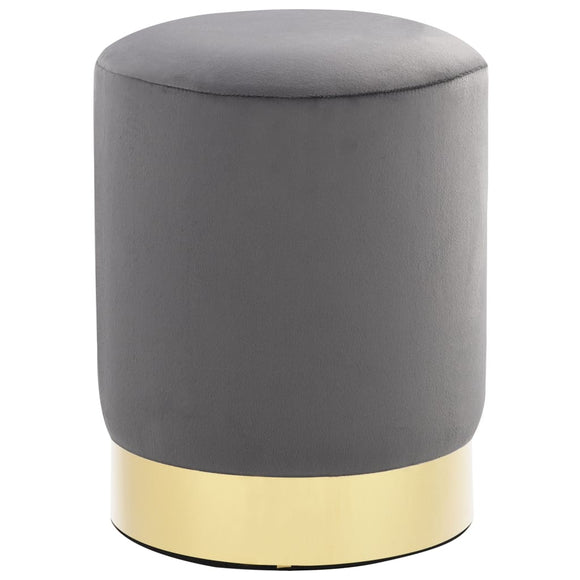 NNEVL Stool Dark Grey and Gold Velvet
