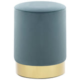 NNEVL Stool Light Blue and Gold Velvet