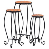 NNEVL Mosaic Tables 3 pcs Terracotta Ceramic