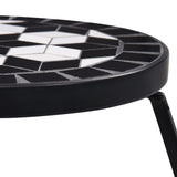 NNEVL Mosaic Tables 3 pcs Black and White Ceramic