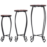NNEVL Mosaic Tables 3 pcs Terracotta and White Ceramic