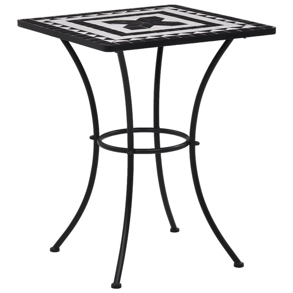 NNEVL Mosaic Bistro Table Black and White 60 cm Ceramic