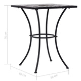 NNEVL Mosaic Bistro Table Black and White 60 cm Ceramic