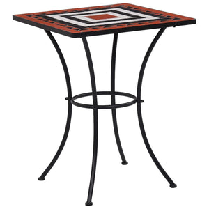 NNEVL Mosaic Bistro Table Terracotta and White 60 cm Ceramic