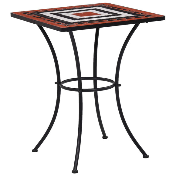 NNEVL Mosaic Bistro Table Terracotta and White 60 cm Ceramic