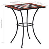 NNEVL Mosaic Bistro Table Terracotta and White 60 cm Ceramic