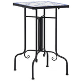 NNEVL Mosaic Side Table Blue and White Ceramic
