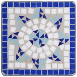 NNEVL Mosaic Side Table Blue and White Ceramic