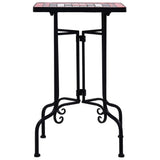 NNEVL Mosaic Side Table Terracotta and White Ceramic