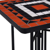NNEVL Mosaic Side Table Terracotta and White Ceramic