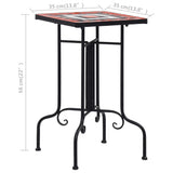 NNEVL Mosaic Side Table Terracotta and White Ceramic