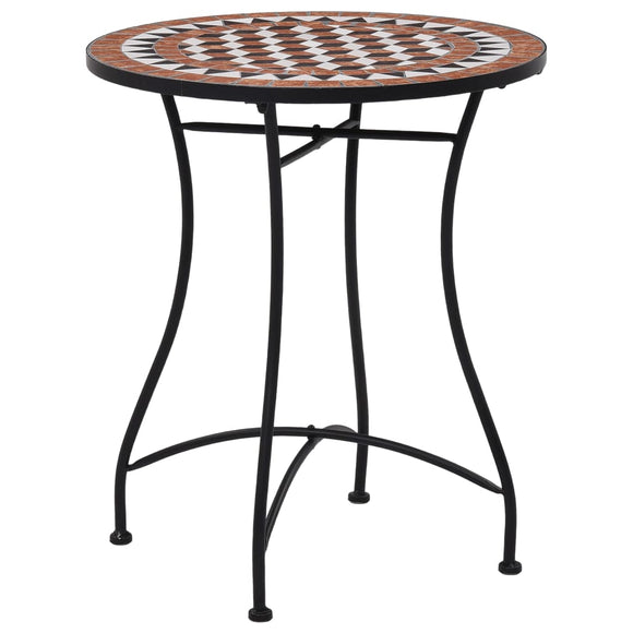 NNEVL Mosaic Bistro Table Brown 60cm Ceramic
