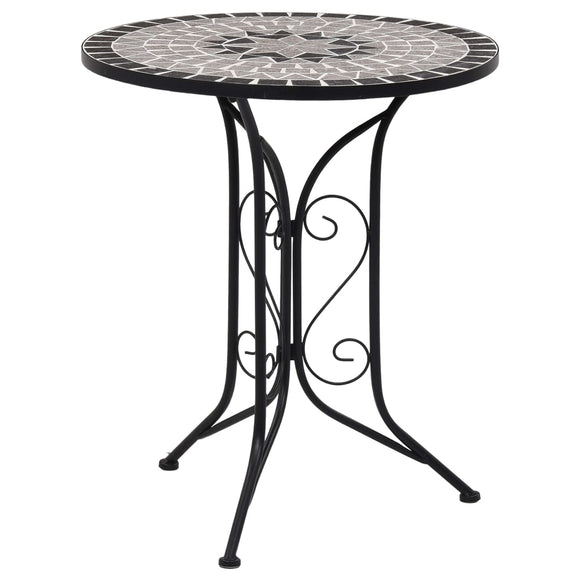 NNEVL Mosaic Bistro Table Grey 61cm Ceramic