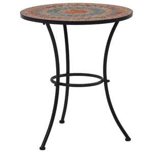 NNEVL Mosaic Bistro Table Orange/Grey 60cm Ceramic