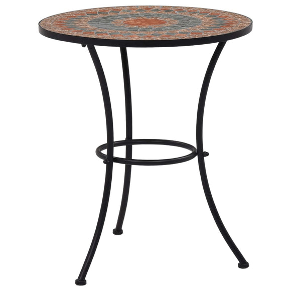 NNEVL Mosaic Bistro Table Orange/Grey 60cm Ceramic
