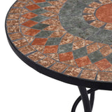 NNEVL Mosaic Bistro Table Orange/Grey 60cm Ceramic