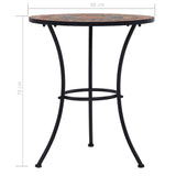 NNEVL Mosaic Bistro Table Orange/Grey 60cm Ceramic