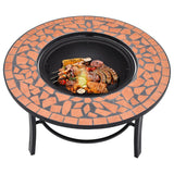 NNEVL Mosaic Fire Pit Terracotta 68cm Ceramic