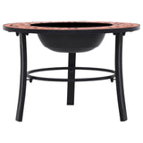 NNEVL Mosaic Fire Pit Terracotta 68cm Ceramic