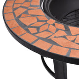 NNEVL Mosaic Fire Pit Terracotta 68cm Ceramic