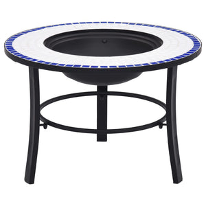 NNEVL Mosaic Fire Pit Blue and White 68cm Ceramic