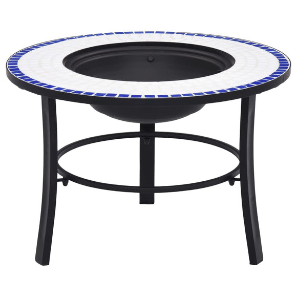 NNEVL Mosaic Fire Pit Blue and White 68cm Ceramic