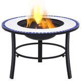 NNEVL Mosaic Fire Pit Blue and White 68cm Ceramic