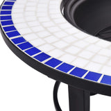 NNEVL Mosaic Fire Pit Blue and White 68cm Ceramic