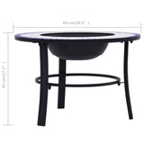 NNEVL Mosaic Fire Pit Blue and White 68cm Ceramic