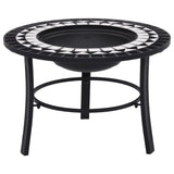 NNEVL Mosaic Fire Pit Black and White 68cm Ceramic