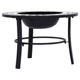 NNEVL Mosaic Fire Pit Black and White 68cm Ceramic