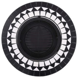 NNEVL Mosaic Fire Pit Black and White 68cm Ceramic