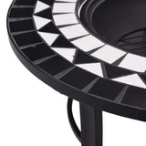 NNEVL Mosaic Fire Pit Black and White 68cm Ceramic