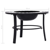 NNEVL Mosaic Fire Pit Black and White 68cm Ceramic