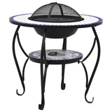 NNEVL Mosaic Fire Pit Table Blue and White 68 cm Ceramic
