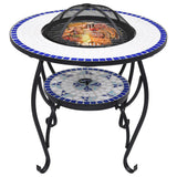NNEVL Mosaic Fire Pit Table Blue and White 68 cm Ceramic
