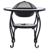 NNEVL Mosaic Fire Pit Table Blue and White 68 cm Ceramic